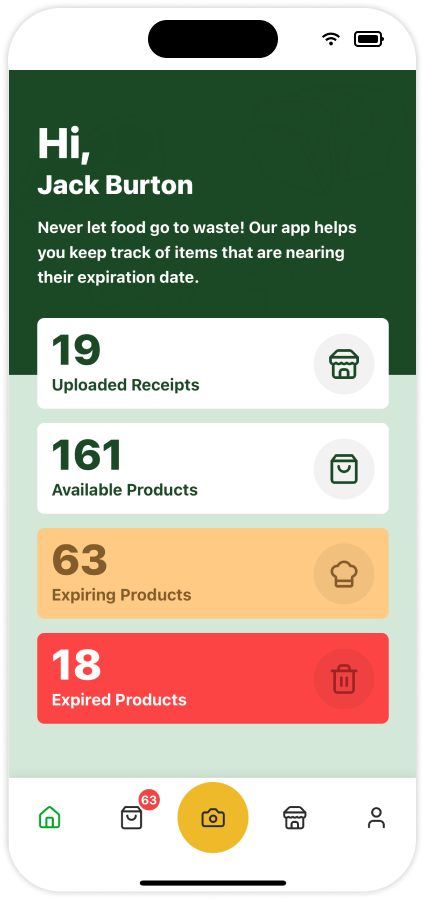 UseBy homepage showing smart expiry management